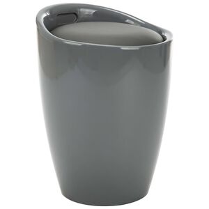 vidaXL Taburete de almacenamiento cuero sint&eacute;tico gris