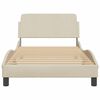 vidaXL Estructura de cama Dover tela crema 100x200 cm