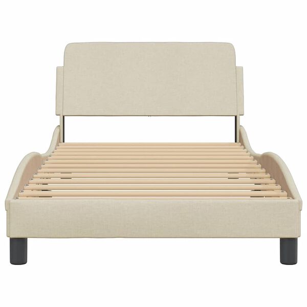 vidaXL Estructura de cama Dover tela crema 100x200 cm