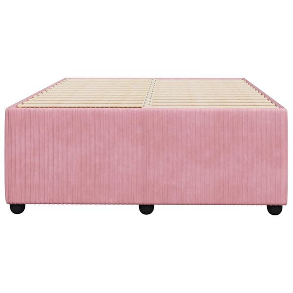 vidaXL Estructura de cama sin colch&oacute;n terciopelo rosa 120x190 cm