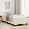 vidaXL Estructura de cama con colch&oacute;n Crema 80 x 200 cm tela
