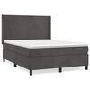 vidaXL Cama box spring con colch&oacute;n terciopelo gris oscuro 140x200 cm