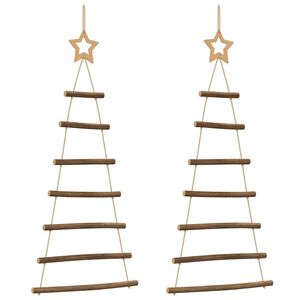 vidaXL &Aacute;rbol Navidad colgante con estrellas arriba 2 uds 42x90 cm