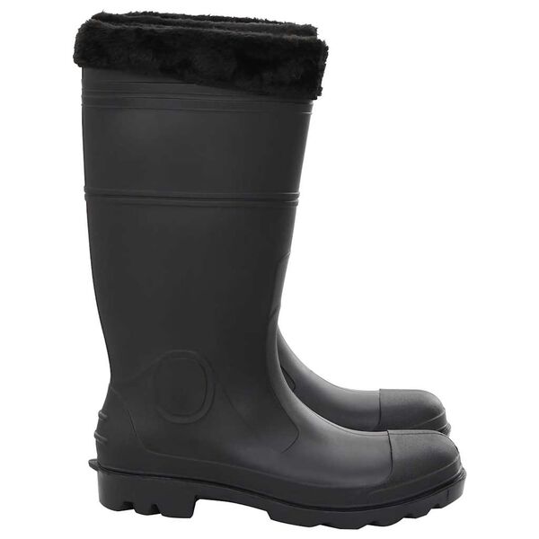 vidaXL Botas de agua con calcetines extra&iacute;bles negro n&uacute;mero 44 PVC