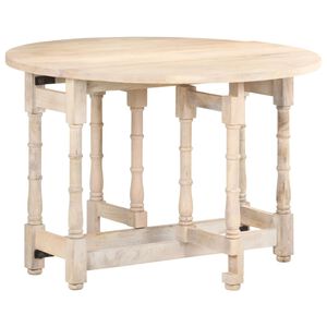 vidaXL Mesa de comedor redonda de madera maciza de mango 110x76 cm