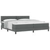 vidaXL Cama tipo Box Spring con colch&oacute;n Gris oscuro 200 x 200 cm tela