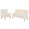 vidaXL Conjunto de sof&aacute;s 2 piezas tela blanco crema