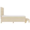 vidaXL Cama tipo Box Spring con colch&oacute;n Crema 140 x 200 cm tela