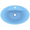 vidaXL Lavabo lujoso con rebosadero cerámica azul claro 58,5x39 cm