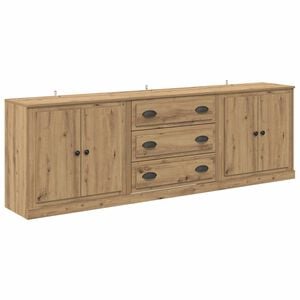 vidaXL Tableros Lateral 3 pcs Roble Artesanal 210 x 35,5 x 67,5 cm