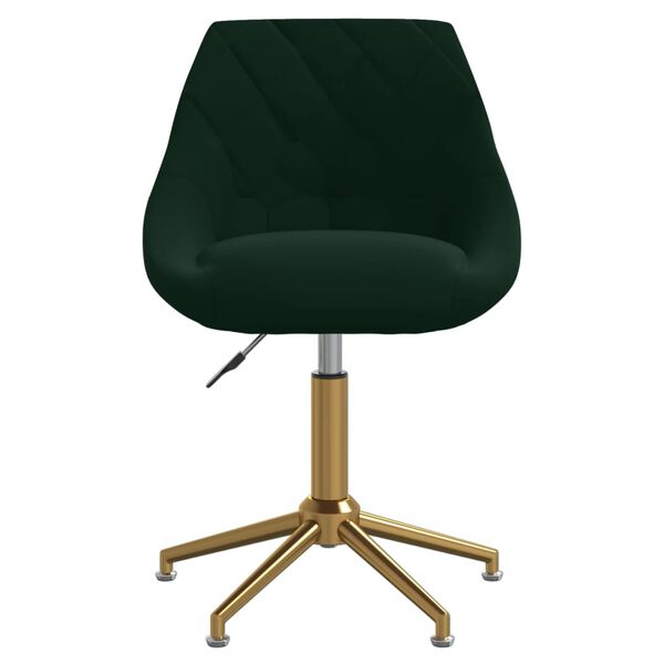 vidaXL Sillas de comedor giratorias 2 unidades terciopelo verde oscuro