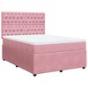 vidaXL Cama box spring con colch&oacute;n terciopelo rosa 140x190 cm