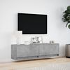 vidaXL Mueble de pared TV con luces LED gris hormig&oacute;n 140x31x38 cm