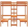vidaXL Cama alta escritorio y asientos madera maciza marrón 90x190 cm