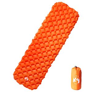 vidaXL Colch&oacute;n inflable de camping para 1 persona naranja 190x58x6 cm
