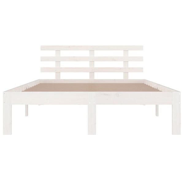 vidaXL Estructura de cama sin colch&oacute;n madera maciza blanco 160x200 cm