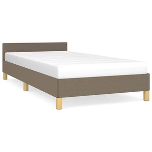 vidaXL Estructura de cama con cabecero sin colch&oacute;n tela taupe 80x200cm