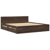 vidaXL Cama con cabecero madera ingenier&iacute;a marr&oacute;n roble 200x200 cm