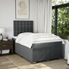 vidaXL Cama box spring con colch&oacute;n tela gris oscuro 120x200 cm