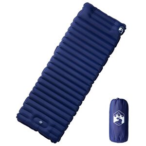vidaXL Colch&oacute;n de camping autoinflable con almohada 1 persona azul