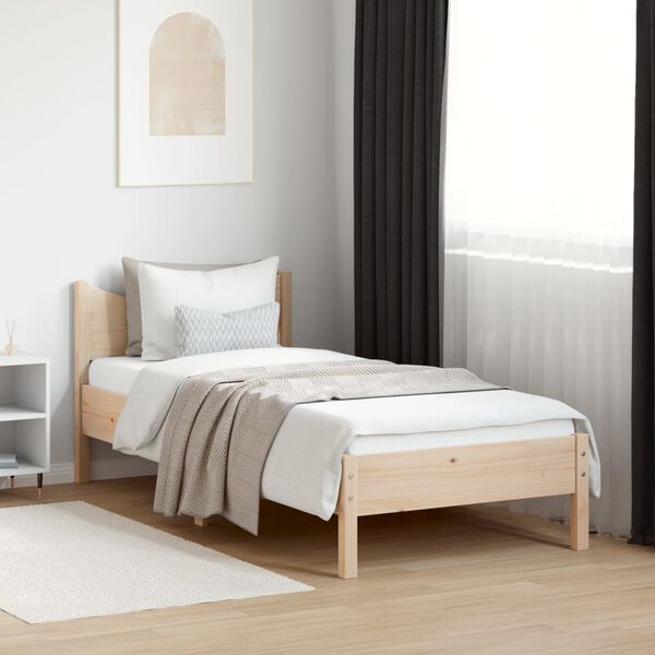 vidaXL Estructura de cama sin colch&oacute;n madera maciza de pino 100x200 cm