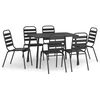 vidaXL Juego de comedor de jard&iacute;n 7 piezas acero gris antracita