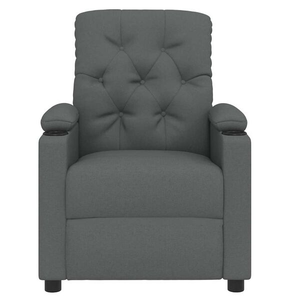 vidaXL Sill&oacute;n reclinable de tela gris oscuro