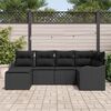 vidaXL Conjunto de sof&aacute; de jard&iacute;n 6 pcs Negro rat&aacute;n sint&eacute;tico