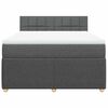 vidaXL Cama box spring con colch&oacute;n tela gris oscuro 140x200 cm