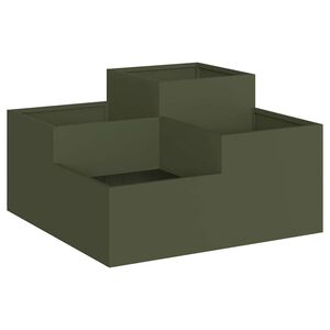 vidaXL Maceta para Jard&iacute;n Verde oliva 80 x 80 x 48 cm Acero
