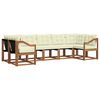 vidaXL Conjunto de sof&aacute;s de exterior con coj&iacute;n 7 pcs Natural y Crema
