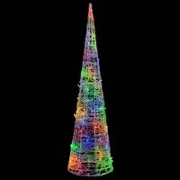vidaXL Pirámide decorativa cono acrílico luces LED de colores 90 cm