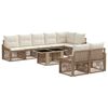vidaXL Conjunto de sof&aacute;s de jard&iacute;n 9 uds. Beige y blanco crema