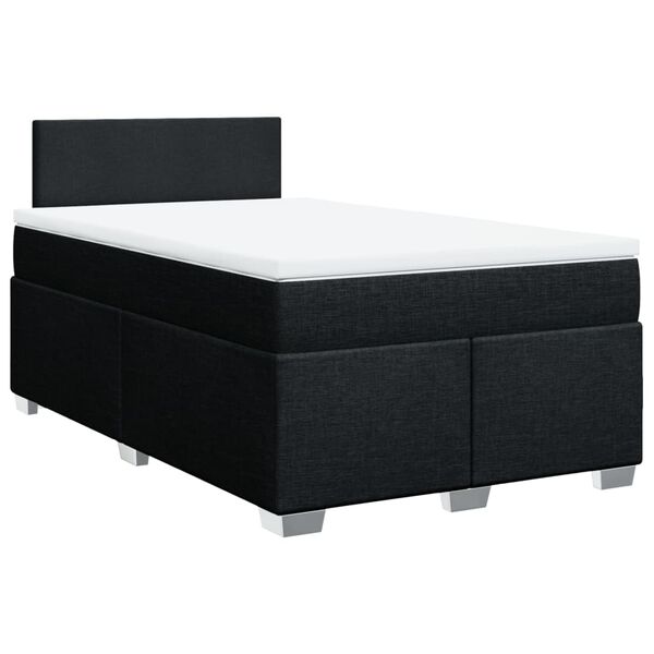 vidaXL Cama box spring con colch&oacute;n tela negro 120x190 cm
