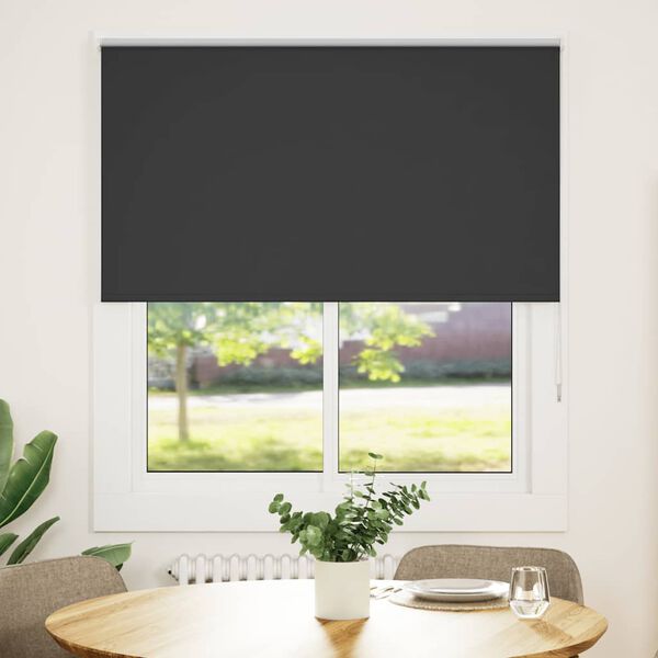 vidaXL Estor Enrollable Opaco negro 140x130 cm Tela Ancho 136,6 cm