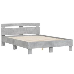 vidaXL Cama con cabecero madera de ingenier&iacute;a gris hormig&oacute;n 120x200 cm