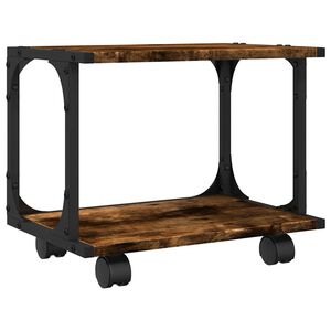 vidaXL Soporte de impresora 2 niveles roble ahumado 41x28x33,5 cm