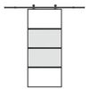 vidaXL Puerta corredera set herrajes vidrio templado aluminio 90x205cm