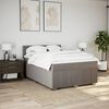 vidaXL Cama box spring con colch&oacute;n tela gris taupe 160x200 cm
