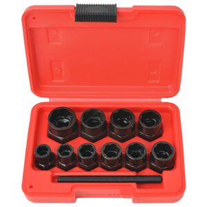 vidaXL Juego de extractor de pernos y tuercas da&ntilde;adas 11 piezas acero