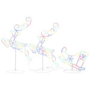 vidaXL Renos voladores y trineo de colores 260x21x87 cm