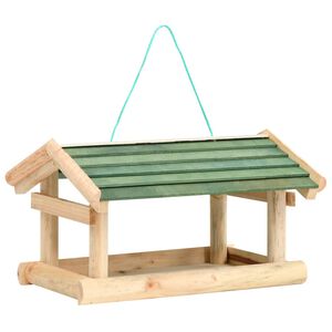 vidaXL Comedero para p&aacute;jaros madera maciza 35x29,5x21 cm
