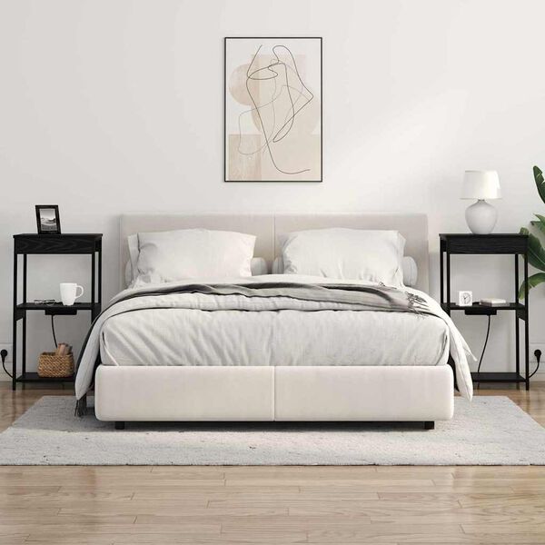 vidaXL Armario de Noche con estante Roble Negro 41 x 31 x 76 cm