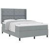 vidaXL Cama tipo Box Spring con colch&oacute;n Gris claro 160 x 200 cm tela