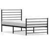 vidaXL Estructura cama sin colch&oacute;n con estribo metal negro 90x200 cm