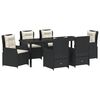 vidaXL Conjunto de Comedor de Jard&iacute;n 7 pcs Negro rat&aacute;n sint&eacute;tico