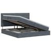 vidaXL Cama con almacenamiento y colch&oacute;n Gris oscuro 200 x 200 cm