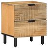 vidaXL Mesilla de noche marr&oacute;n 40x33x46 cm madera maciza mango