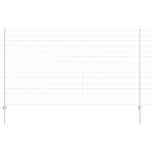 vidaXL Valla con Poste Plateado