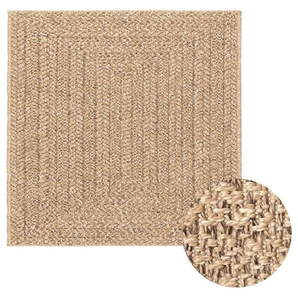 vidaXL Alfombra ZIZUR aspecto yute interior/exterior beige 240x240 cm